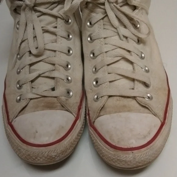 Converse White All Star Chuck Taylor High Top Converse Men’s Sneakers Size 9 - Picture 3 of 8